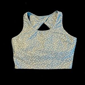 GapFit Impact Blackout Longline Sports Bra Size M Blue dot